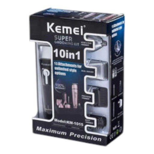 Kemei Hair Trimmer Clipper 10 in 1 Super Grooming Kit KM-1015