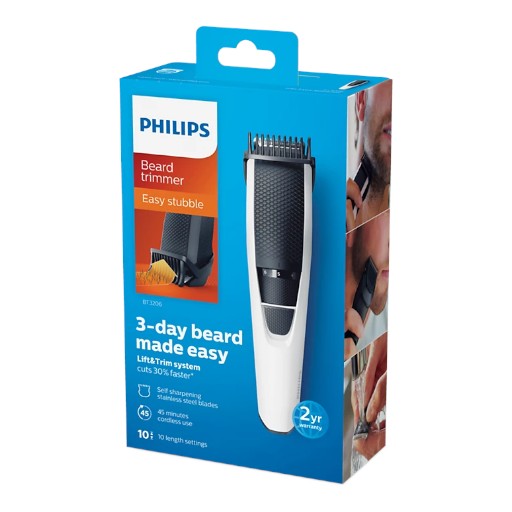 Beard & stubble trimmer w/stainless steel blades BT3206/13