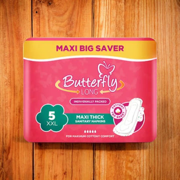 Butterfly Long New & Improved Individually Packed Maxi Thick XXL 5 Pads