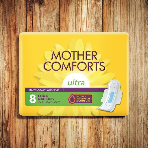 Butterfly Mother Comforts Ultra Individually Wrapped Long Napkins 8 Pads