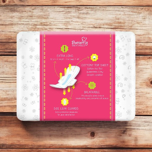 Butterfly Breathables Ultra Thin Sanitary Napkins Special Leak Guards Long 7 Pads