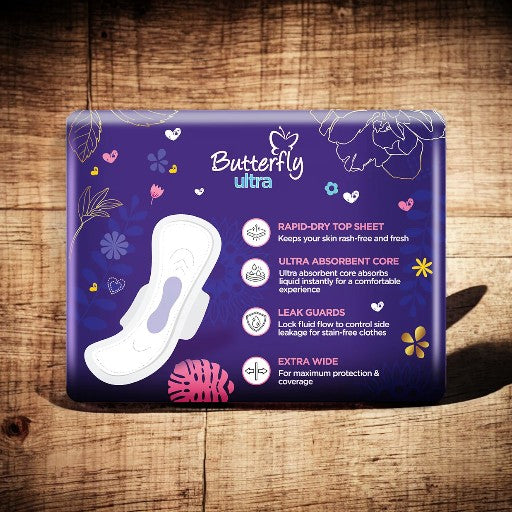 Butterfly Ultra New & Improved Ultra Thin Long 8 Pads