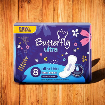 Butterfly Ultra New & Improved Ultra Thin Long 8 Pads