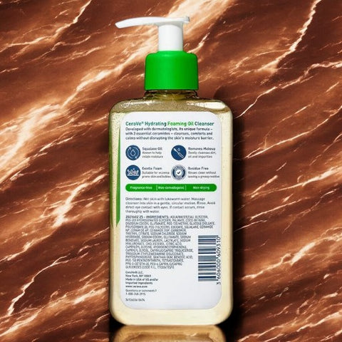 Cera Ve Developed With Dermatologist Hydrating Foaming Oil Cleanser For Dry to Very Dry Skin