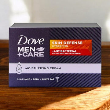 Dove Men +Care Skin Defense Hydrating + Anti-bacterial 3 In 1 Hand & Body + Face + Shave Bar Soap