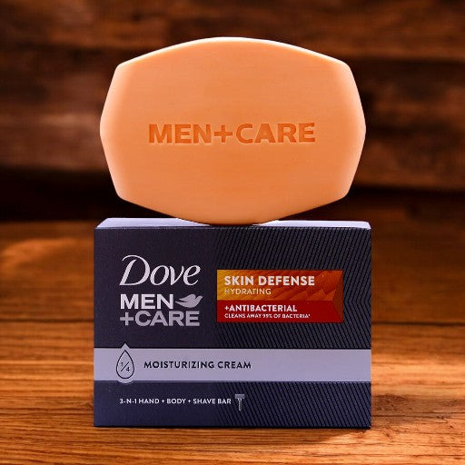 Dove Men +Care Skin Defense Hydrating + Anti-bacterial 3 In 1 Hand & Body + Face + Shave Bar Soap