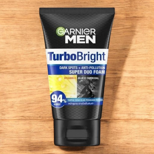 Garnier Men TurboBright Super Duo Foam 94% Charcoal