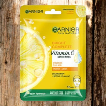 GARNIER SKIN NATURAL Brightening Complete Vitamin C Serum Mask+ Lemon