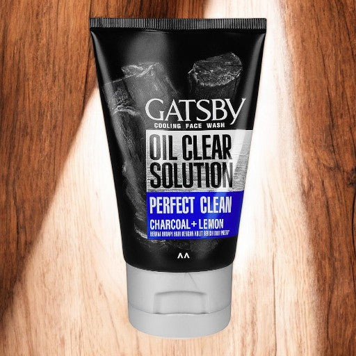 Gatsby Oil Clear Solution Perfect Clean Charcoal+Lemon Cooling Face Wash, Oil Control