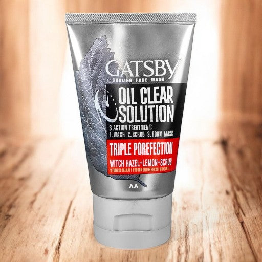 Gatsby Oil Clear Solution Triple Protection Face Wash, Oil Control