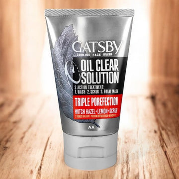 Gatsby Oil Clear Solution Triple Protection Face Wash, Oil Control