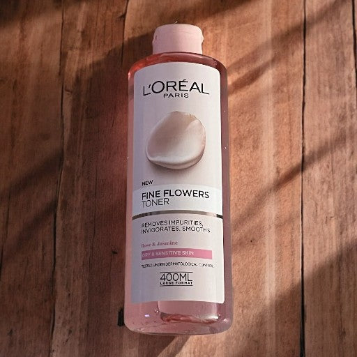 LOREAL PARIS Fine Flower Toner Remove Impurities, Invigorates, Smoother For Dry & Sensitive Skin