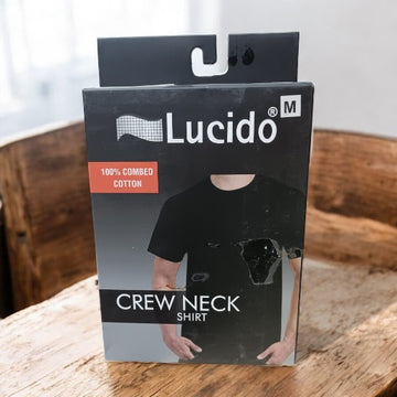 LUCIDO Apparels Crew Neck Shirt Pack of 1 Black