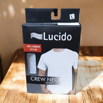 LUCIDO Apparels Crew Neck Shirt Pack of 1 White