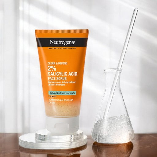 NEUTROGENA Developed with Dermatologists Clear & Defend Facial Scrub For Spot-Prone Skin Oil Free