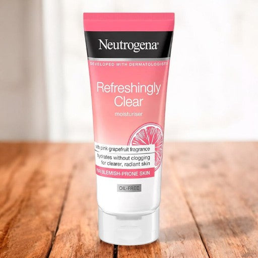 Neutrogena Developed with Dermatologists Refreshingly Clear moisturiser with Pink Grapefruit frgrance For Blemish-Prone Skin