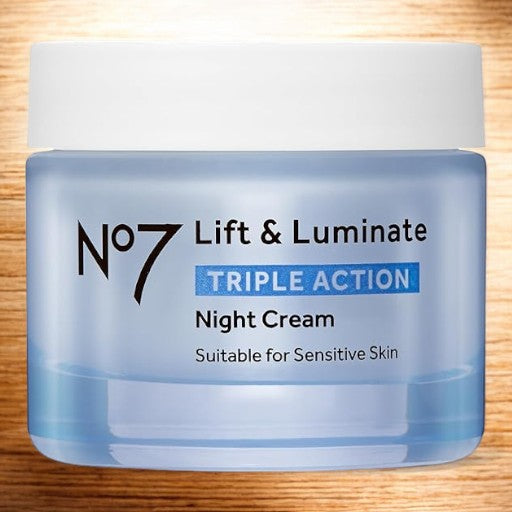 No7 Lift & Luminate Triple Action Night Cream Suitable For Sensitive Skin