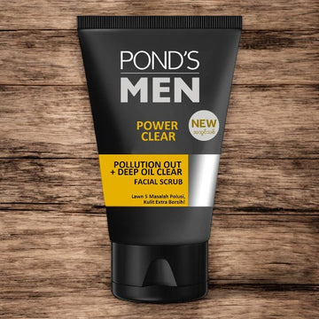 Pond's Men Power Clear Pollution Out + Deep Oil Clear Facial Scrub