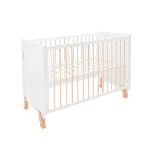 Tinnies Wooden Cot With Bed – White