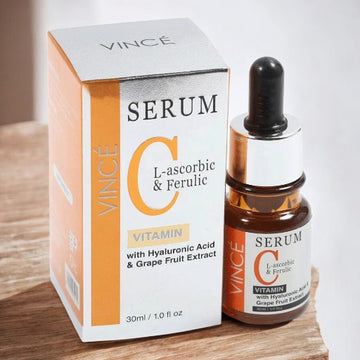 VINCE VitaminC Serum L-ascoribe & Ferulic with Hyaluronic Acid & Grape Fruit Extraxct